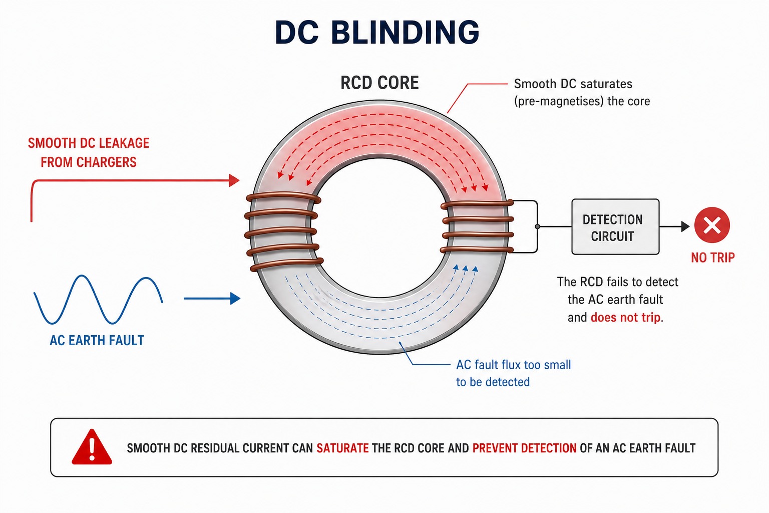 DC blinding and RCD coordination